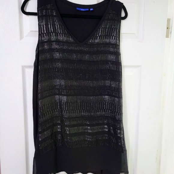 Apt. 9 sleeveless long black top with sparkle!‎ XL - Picture 1 of 5